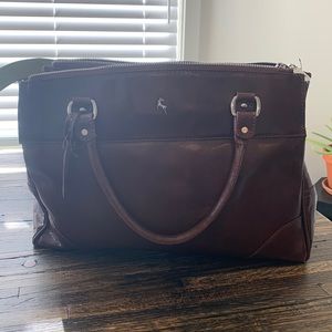 Ash wood genuine leather handbag